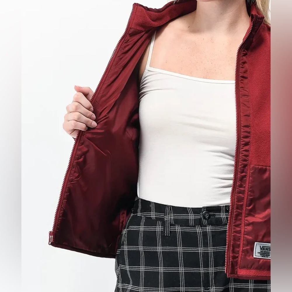 Vans Tommy Burgundy Fleece Zip Jacket - Picture 5 of 11